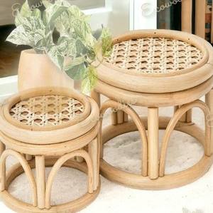 Tabouret en bambou fait main moderne pour chambre, patio extérieur, nouveau pouf d'intérieur, console avec incrustation d'os pour la détente, pour écoles et appartements - Product Image 4