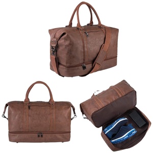 21 Inch Vintage <b>Leather</b> Duffel Travel Gym Sports Overnight <b>Weekend</b> Duffle <b>Bags</b> for <b>Men</b> and Women - Product Image 3