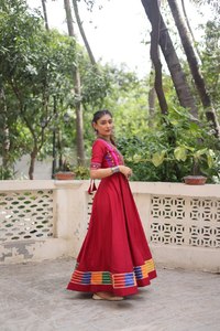 Vestido Rosa de Tela Romana Moderna, Especial para Festivales, Reversible, Estilo Étnico de India y Pakistán, para Mujeres, Bodas y Fiestas - Product Image 6