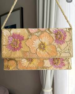 Borsa a Tracolla con Motivo di Pomodori e Perline <span class=keywords><strong>per</strong></span> Donne, Borsetta Quadrata con Patta - Product Image 5