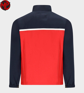 Chaqueta cortavientos para hombre con bloques de color, ligera, con cremallera, ropa exterior, logotipo personalizado OEM, chaqueta impermeable. - Product Image 5