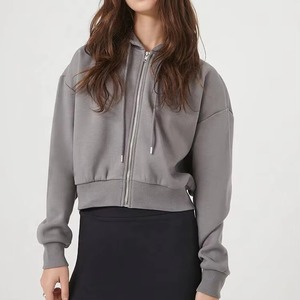 Sudadera Corta de Forro Polar con Estampado Elegante para Invierno, con Cuello Alto y Logotipo Frontal, Estilo Moderno para Mujer, Marca Privada - Product Image 6