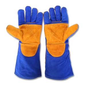 Gants de sécurité en cuir de vachette renforcé pour travaux lourds, résistants aux flammes, à la chaleur et aux étincelles, pour les barbecues et les soudeurs - Product Image 1