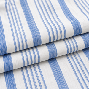 Camisa de Mujer con Botones Geométricos, Manga Larga, Corte Regular, Popelina de Algodón, Blusa Casual de Verano, Blanca y Azul, de Secado Rápido y Lavable - Product Image 5