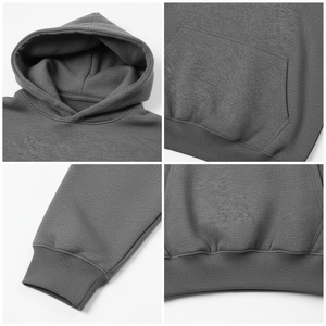 Sweat-shirt à capuche en molleton 100 % coton épais pour homme avec logo personnalisé et poche, idéal pour l'automne - Product Image 6