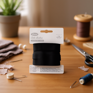 Fascia elastica Ilan 20 mm x 2 m nera per cucito e artigianato - Product Image 3