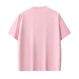 Camiseta de Manga Corta para Hombre, Cuello Redondo, Color Rosa, 100% Algodón, Corte Regular, Estilo Casual, Tejido de Punto, Color Sólido, Diseño Liso, 320g - Product Image 2