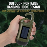 Lampe torche LED solaire à manivelle, torche de camping extérieure et chargeur de téléphone USB, équipement de survie d'urgence