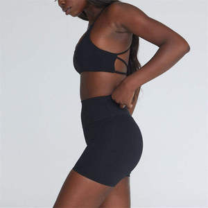 New Solid Eco-Friendly Seamless Matte <b>Sexy</b> <b>Bra</b> Shorts <b>Set</b> Sleeveless Crop Top High-Waist - Product Image 6