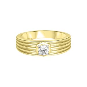 แหวนผู้ชายหรูหราทรงกลมประดับเพชรเลี้ยงในห้องปฏิบัติการ ทองคำขาว 14K ลายริบบิ้น - Product Image 2