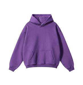 Streetwear Cotton Oversize Hoodie <b>Thick</b> <b>Fleece</b> Drop Shoulder Plain Blank Tracksuits Custom Men Hoodies - Product Image 1