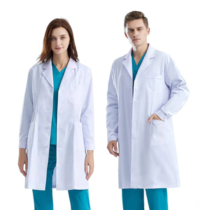 Bata de Laboratorio Blanca Unisex de Manga Larga, Batas Médicas para Estudiantes, Uniforme para Ciencias, Bata Blanca para Hombres y Mujeres - Product Image 1