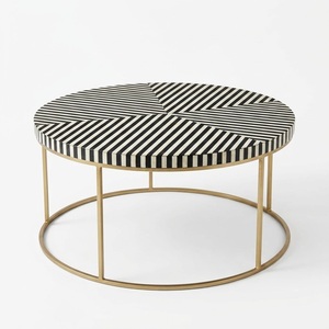 Mesa de Centro de Alta Calidad con Incrustaciones de Hueso Rojo, Mesa de Centro Moderna con Rayas, Muebles de Lujo para Sala de Estar, Proveedor Mayorista Personalizado - Product Image 4