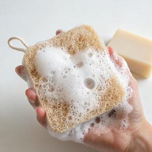 MX 001 Natural Loofah Scrub Sponge Square Scouring Pad Dishwashing Brush Kitchen Cleaning <b>Glove</b> - Product Image 5