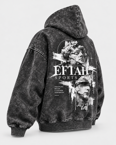 Sweat à capuche oversize délavé pour homme, noir, style streetwear, avec imprimé statue grecque au dos, prix de gros, conception personnalisée OEM - Product Image 4