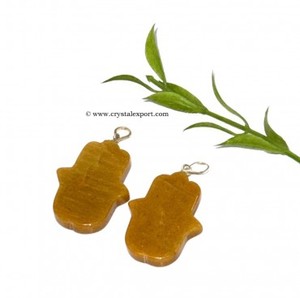 Pendentif en pierre de cristal de guérison Artisanat brut Guérison spirituelle Cristal Charmes Cristal Quartz Hamsa Pendentifs pour la méditation - Product Image 5