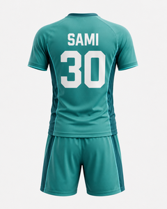 ชุดฟุตบอลสีเขียวแบบกำหนดเอง เสื้อแขนสั้นและกางเกงขาสั้นสำหรับฝึกซ้อม ชุดทีม - Product Image 2