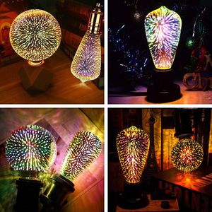 Paquete de 2 Bombillas LED ST19 con Efecto de Fuegos Artificiales 3D Infinito, 3W 120V, Iluminación de Fiesta Multicolor, Efecto de Vidrio Emplomado - Product Image 2