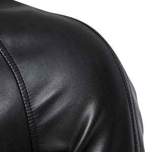 Chaqueta de cuero para hombre, nueva tendencia de moda, primavera y otoño, cuello alto, cómoda, ajustada, elegante, juvenil. - Product Image 5