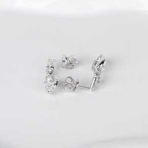 Moissanite 2CT Oval Cut Diamond Halo <b>Dangle</b> Drop <b>Earrings</b> Vintage Style with 925 <b>Silver</b> Fine Jewelry for Women's Engagement Gift - Product Image 3