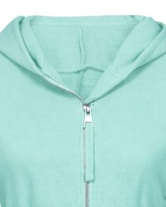 Customized Womens Mint Green Cropped <b>Zip</b> <b>Up</b> <b>Hoodie</b> Slim Fit Long Sleeve Casual Streetwear Fleece Sweatshirt Custom Logo ODM - Product Image 5