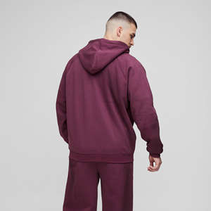 ชุดวอร์มฮู้ดดี้ทรงโอเวอร์ไซส์ แขนเสื้อแบบแร็กแลน ซิปยาว ปักลาย สไตล์สตรีทแวร์สุดเท่ห์ สำหรับผู้ชาย พรีเมียม พร้อมกางเกงจ็อกเกอร์ - Product Image 4