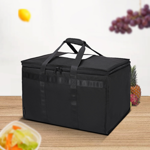 Bolsas de almuerzo plegables ecológicas de gran capacidad, personalizadas, de tela no tejida, con aislamiento térmico para entrega de alimentos, para hamburgueserías y cafeterías. - Product Image 2