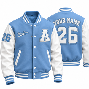 Blouson universitaire unisexe personnalisé pour l'hiver, style baseball, avec col montant, boutons sur le devant, broderie personnalisée, service OEM - Product Image 4