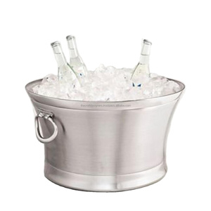Refroidisseur à champagne en relief foncé et support de bouteille en métal nickelé grand stockage bière refroidisseur de vin seau à glace et bac à boissons - Product Image 4