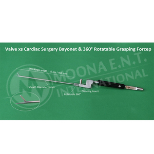 Forceps de préhension manuel à baïonnette rotatif à 360° pour neurochirurgie, instrument chirurgical réutilisable de haute qualité, longueur de travail 15cm/150mm - Product Image 2