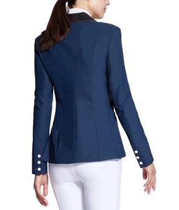 Chaquetas de Equitación al por Mayor, Color Azul Marino, con Ribete, Tela Elástica de Nailon, Corte Profesional, para Competencia de Equitación, Color Personalizado - Product Image 2