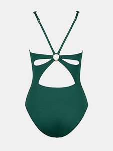 Combinaison une pièce à séchage rapide pour femmes, maillot de bain sans manches très extensible, maillot de bain pour femmes, imprimé léopard, col en V profond - Product Image 3