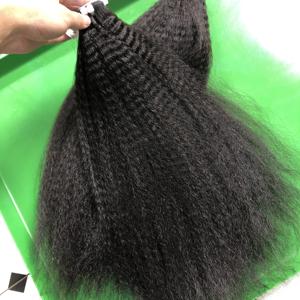 12A Kinky Straight Hair 3 Bundles Yaki Human Hair Weave Sin procesar Virgin Remy Coser en extensiones de cabello Natural Black (10 12 14) - Product Image 5