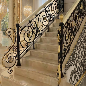 ราวบันไดเหล็กดัดสแตนเลสปรับระดับได้ ทนทานต่อการเกิดสนิม สำหรับบันไดสไตล์โมเดิร์นคลาสสิก ชิ้นส่วนบันไดที่สวยงามและแข็งแรง - Product Image 2