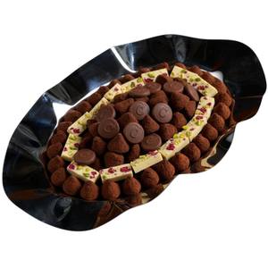 High Quality Gold Metal Chocolate Tray Decorative Sweets Serving Platter Tableware Chocolate Tray For Wedding And <b>Hotel</b> <b>Supply</b> - Product Image 4