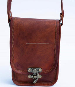 Bolso cruzado de cuero de cabra para teléfono móvil para hombres y mujeres, bolsos de hombro de moda multifuncionales de cuero de grano completo de estilo Vintage - Product Image 2