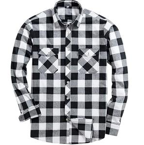 Chemises en flanelle de coton à carreaux pour hommes, manches longues, pour le travail, l'hiver, formelles ou décontractées, imprimées, anti-plis, avec logo personnalisé, vente en gros - Product Image 5