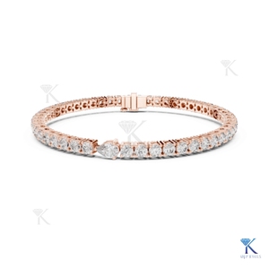 Lab Grown Diamond Tennis <b>Bracelet</b> Brilliant Cut Accent KRUP JEWELS 14K <b>Solid</b> Gold Unisex Filled Luxury Jewelry Manufacturer - Product Image 2