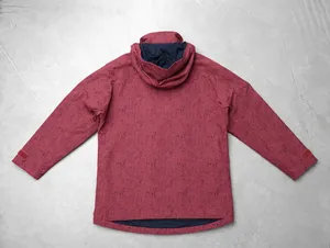 Veste de pluie imperméable à capuche pour homme, couleur bordeaux, imprimé animal, coupe-vent léger, fermeture éclair intégrale, avec poches - Product Image 2