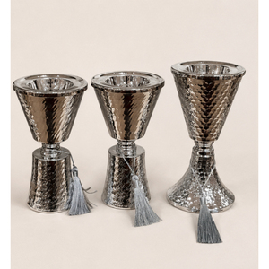Luxury Hammered Silver Metal Mabkhara <b>Bakhoor</b> Burner Traditional Hourglass Arabic <b>Oud</b> Incense Holder Middle East Home Decor - Product Image 3