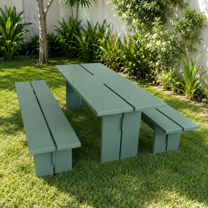 Conjunto de Muebles de Madera Maciza para Jardín, con Dos Sillas y una Mesa, Resistentes al Agua, Duraderos y Ecológicos, para Hoteles, Parques y Escuelas - Product Image 4