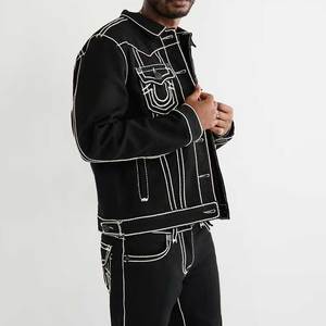 Autumn Wear Men's Classic <b>Denim</b> Jacket Solid Color Turn-down Collar Button Closure Washed Cotton <b>Denim</b> Outerwear <b>Coats</b> - Product Image 5