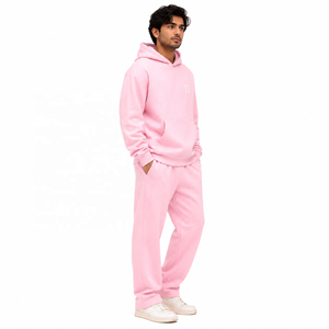 เสื้อฮู้ดดี้ผู้ชายแบบโอเวอร์ไซส์พร้อมชุดวอร์มขายส่ง รับทำโลโก้ตามสั่ง ผ้าคอตตอนหนานุ่ม สไตล์สตรีทแวร์ ผู้ผลิตจากสหรัฐอเมริกา - Product Image 2