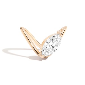 Zaha Curve 14K Solid Gold Diamond Ring with <b>Round</b> Brilliant Cut-Luxury Wedding Engagement Anniversary Gift - Product Image 3