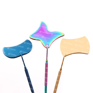 Espejo de pestañas extragrande con forma de mariposa al por mayor, herramienta de aplicación de pestañas de acero inoxidable con logotipo personalizado y plano Curvo - Product Image 6