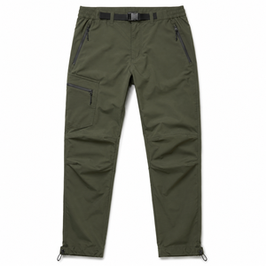 Men's Stone Wash Straight Cargo Pants Heavyweight Knitted Canvas Utility <b>Trousers</b> High Multi Pocket <b>Elastic</b> <b>Waist</b> Casual - Product Image 4
