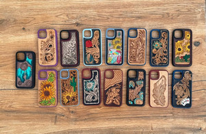 ใหม่Handmadeสไตล์Toolledหนังเคสโทรศัพท์ส่วนบุคคลVINTAGE LUXURYคุณภาพสูงToolledดอกไม้สําหรับIPhone 15 PRO MAX - Product Image 6