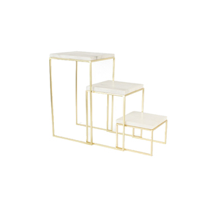 Industrial Style Metal Nesting Tables With Wooden Top <b>Space</b> <b>Saving</b> Stackable <b>Set</b> Perfect For Modern Interiors Furniture - Product Image 5