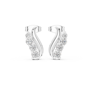 Dreamy Dunes Boucles d'oreilles design en or 14K avec diamants CVD taille rose pour femmes - Product Image 3