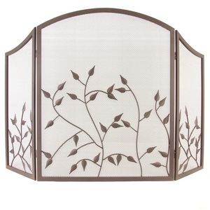 Protector de Chimenea Metálico con Diseño de Enredadera Botánica, Paneles de Malla Plegables, Protector Decorativo de Chispas, Protector de Hogar Independiente - Product Image 4